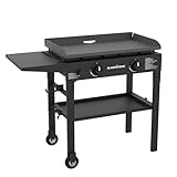 Blackstone Flat Top Gas Grill Griddle 2 Burner Propane Fuelled Rear Grease Management System, 1517, Outdoor Griddle Station for Camping, 28 inch
