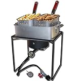 King Kooker 1618 16-Inch Propane Outdoor Cooker with Aluminum Pan and 2 Frying Baskets, Multicolor